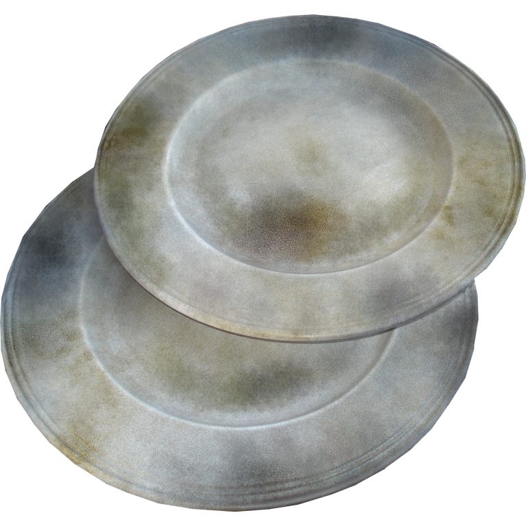 Plates after several coats ageing spray have been applied